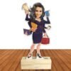 Working Girl Customized Wooden Caricature Bobble Head