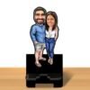 Cool Couple Customized Caricature Mobile Stand